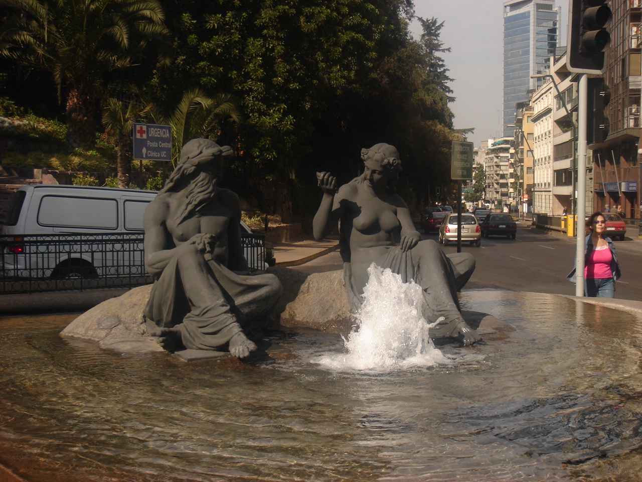 Neptune and Aphrodite, Santiago, Chile public art fountain