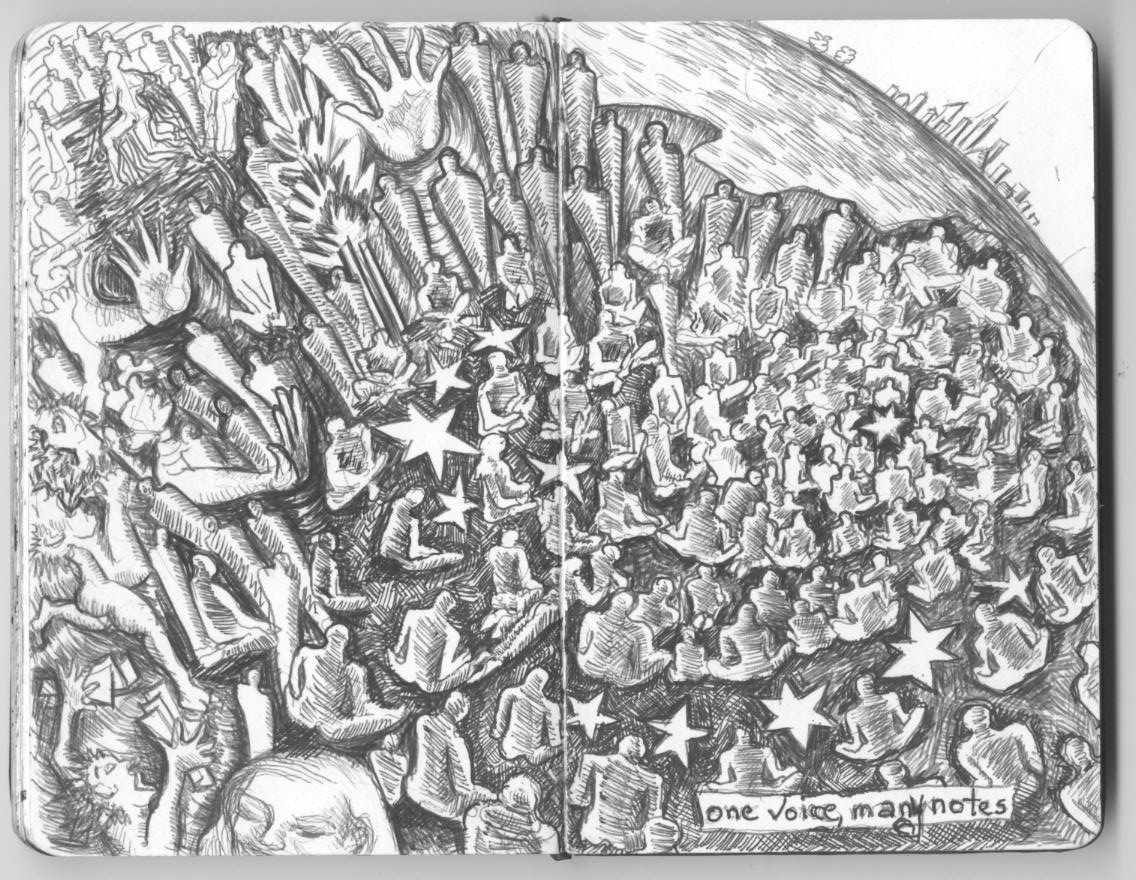 drawings, scanned 11.08 006 spreading the Light...one person at a time