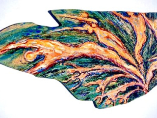 Origins, mixed media, 23x44 inches