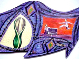 Merce and Martha, mixed media, 22x30 inches