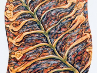 Vertebra, mixed media, 24x24 inches