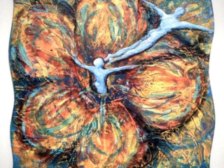 Following, mixed media, 24x24 inches